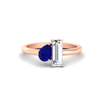 Load image into Gallery viewer, 4.25 Ct. Pear And Straight Baguette Lab Diamond 2 Stone Ring 14K Gold
