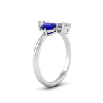 Load image into Gallery viewer, 4.25 Ct. Pear And Straight Baguette Lab Diamond 2 Stone Ring 14K Gold

