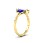 Load image into Gallery viewer, 4.25 Ct. Pear And Straight Baguette Lab Diamond 2 Stone Ring 14K Gold

