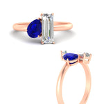 Load image into Gallery viewer, 4.25 Ct. Pear And Straight Baguette Lab Diamond 2 Stone Ring 14K Gold

