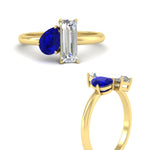 Load image into Gallery viewer, 4.25 Ct. Pear And Straight Baguette Lab Diamond 2 Stone Ring 14K Gold
