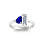 Load image into Gallery viewer, 4.25 Ct. Pear And Straight Baguette Lab Diamond 2 Stone Ring 14K Gold

