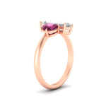 Load image into Gallery viewer, 4.25 Ct. Pear And Straight Baguette Lab Diamond 2 Stone Ring 14K Gold
