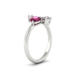 Load image into Gallery viewer, 4.25 Ct. Pear And Straight Baguette Lab Diamond 2 Stone Ring 14K Gold
