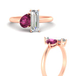Load image into Gallery viewer, 4.25 Ct. Pear And Straight Baguette Lab Diamond 2 Stone Ring 14K Gold
