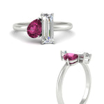 Load image into Gallery viewer, 4.25 Ct. Pear And Straight Baguette Lab Diamond 2 Stone Ring 14K Gold
