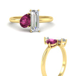 Load image into Gallery viewer, 4.25 Ct. Pear And Straight Baguette Lab Diamond 2 Stone Ring 14K Gold
