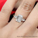 Load image into Gallery viewer, Lab diamond 3 Stone Cathedral Engagement Rings 14K Gold
