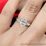Load image into Gallery viewer, Lab diamond 3 Stone Cathedral Engagement Rings 14K Gold
