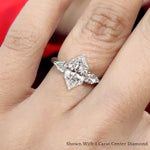Load image into Gallery viewer, Lab diamond 3 Stone Cathedral Engagement Rings 14K Gold
