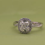 Load image into Gallery viewer, Lab Cushion Cut Diamond Halo Engagement Rings 14K White Gold
