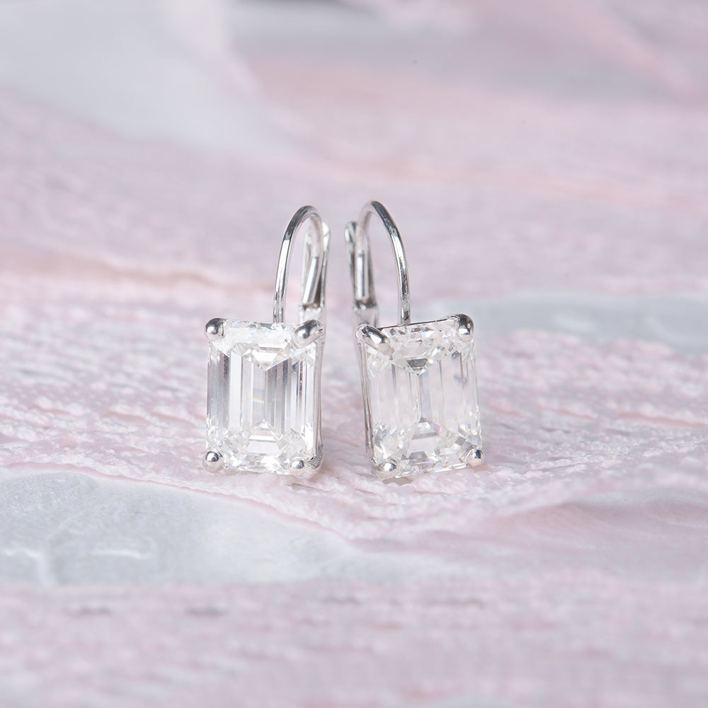 0.50 To 4 Carat Lab Diamond Leverback Stud Earring For Women 14K Gold