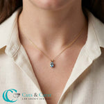 Load image into Gallery viewer, Fancy Lab Grown Oval Shaped Colored Stone Diamond Pendant