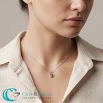 Load image into Gallery viewer, Fancy Lab Grown Oval Shaped Colored Stone Diamond Pendant