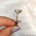 Load image into Gallery viewer, 2.30 Ct. Pear Lab Diamond Hidden Halo Ring With Half Eternity Band 14K Gold

