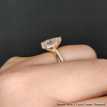 Load image into Gallery viewer, 2.30 Ct. Pear Lab Diamond Hidden Halo Ring With Half Eternity Band 14K Gold
