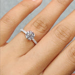 Load image into Gallery viewer, Lab diamond Petite Halo Engagement Rings 14K Gold

