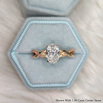 Load image into Gallery viewer, 1.70 Ct. Twisting Infinity Oval Lab Diamond Engagement Ring 14K Gold
