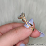 Load image into Gallery viewer, 1.70 Ct. Twisting Infinity Oval Lab Diamond Engagement Ring 14K Gold
