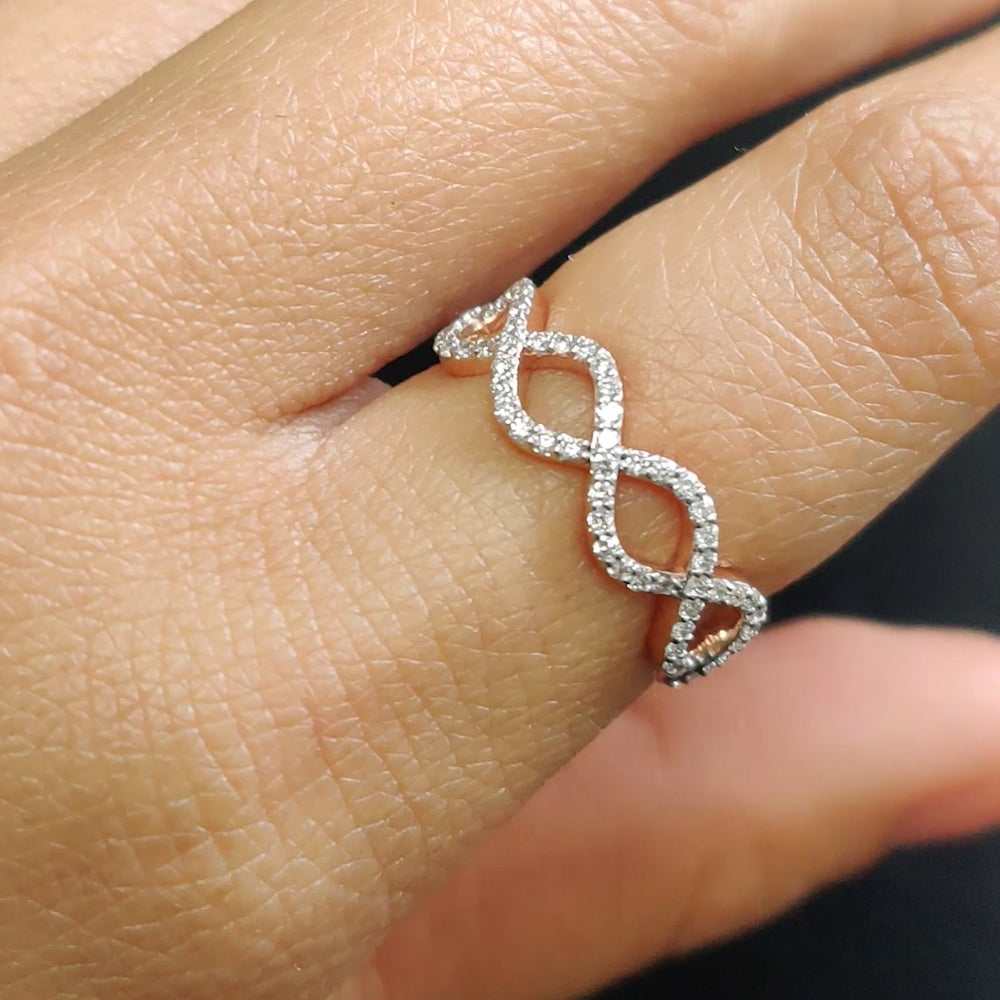 0.5 Ctw Lab Grown Diamond Classic Infinity Womens Eternity Band In 14K Rose Gold | Cuts & Carat