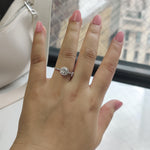 Load image into Gallery viewer, 1 Carat Lab Grown Diamond Halo Petite Engagement Ring 14K White Gold
