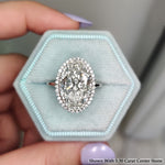Load image into Gallery viewer, 5.52 Ct. Luxury Oval Lab Diamond Floral Cluster Halo Ring 14K Gold
