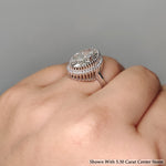 Load image into Gallery viewer, 5.52 Ct. Luxury Oval Lab Diamond Floral Cluster Halo Ring 14K Gold
