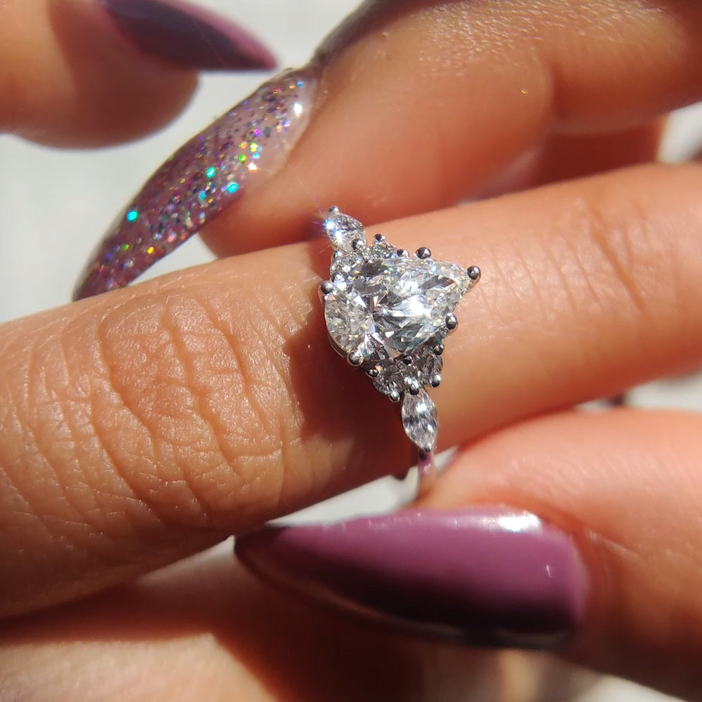Lab diamond Petite Engagement Rings 14K Gold