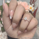 Load image into Gallery viewer, 0.90 Ct. Petite Half Coverage Pear Lab Diamond Engagement Ring 14K Gold
