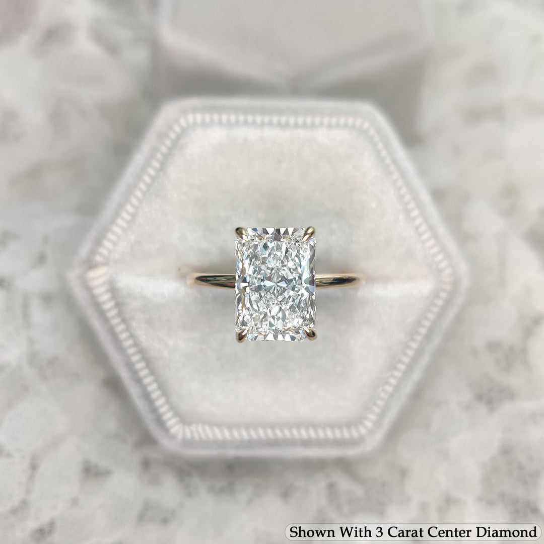 3 Carat Radiant Cut Lab Grown Diamond Solitaire Ring 14K Gold