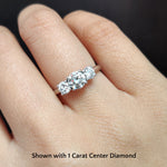 Load image into Gallery viewer, Lab Grown Round Cut Diamond 3 Stone Women Engagement Ring 14K White Gold
