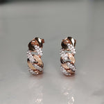 Load image into Gallery viewer, 1/4 Carat Round Cut Lab Diamond Cuban Link Hoop Earrings 14K Gold
