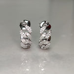 Load image into Gallery viewer, 1/4 Carat Round Cut Lab Diamond Cuban Link Hoop Earrings 14K Gold
