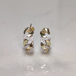 Load image into Gallery viewer, 1/4 Carat Round Cut Lab Diamond Cuban Link Hoop Earrings 14K Gold
