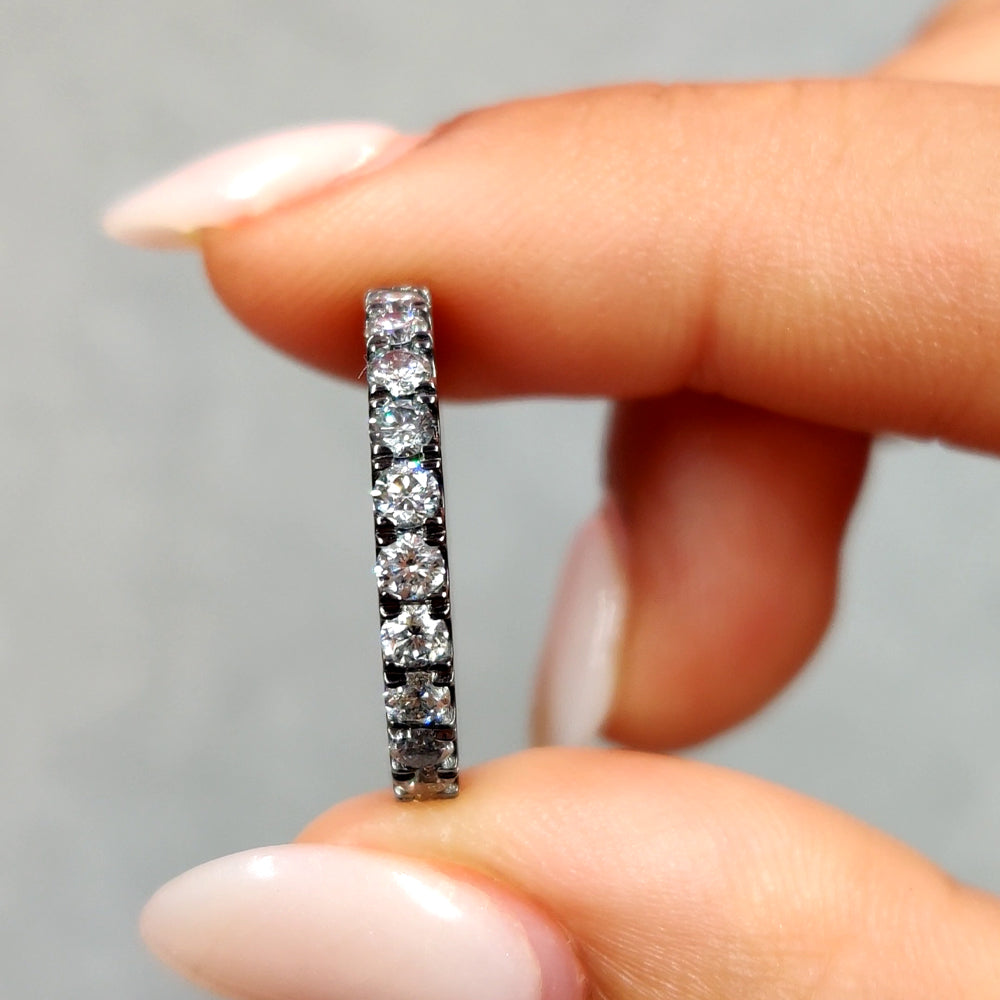 Half Eternity Scalloped Lab Diamond Ring 14K Gold