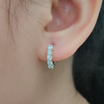 Load image into Gallery viewer, 1 Carat Round Cut Lab Diamond 5 Stone Huggie Earrings 14K Gold
