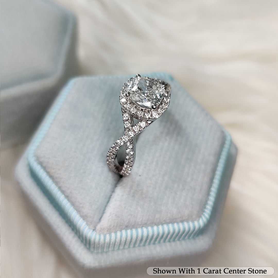 1.50 Ct. Cushion Cut Diamond Twisted Halo Ring 14K Gold