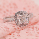 Load image into Gallery viewer, Lab Cushion Cut Diamond Halo Engagement Rings 14K White Gold
