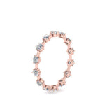Load image into Gallery viewer, Eternity Scattered Affordable Lab Diamond Round Cut Women Band In 14K Rose Gold| Cuts &amp; Carat
