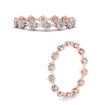 Load image into Gallery viewer, Eternity Scattered Affordable Lab Diamond Round Cut Women Band In 14K Rose Gold| Cuts &amp; Carat
