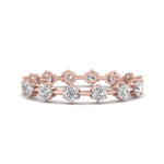 Load image into Gallery viewer, Eternity Scattered Affordable Lab Diamond Round Cut Women Band In 14K Rose Gold| Cuts &amp; Carat
