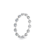 Load image into Gallery viewer, Eternity Scattered Affordable Lab Diamond Round Cut Women Band In 14K White Gold| Cuts &amp; Carat
