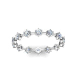 Load image into Gallery viewer, Eternity Scattered Affordable Lab Diamond Round Cut Women Band In 14K White Gold| Cuts &amp; Carat
