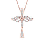 Load image into Gallery viewer, 0.25 Ctw Lab Diamond Cross Angel Pendant
