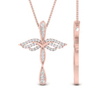 Load image into Gallery viewer, 0.25 Ctw Lab Diamond Cross Angel Pendant
