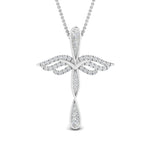Load image into Gallery viewer, 0.25 Ctw Lab Diamond Cross Angel Pendant
