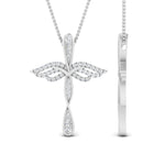Load image into Gallery viewer, 0.25 Ctw Lab Diamond Cross Angel Pendant
