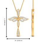 Load image into Gallery viewer, 0.25 Ctw Lab Diamond Cross Angel Pendant
