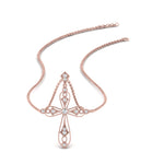 Load image into Gallery viewer, Antique Lab Diamond Cross Necklace 14K Gold
