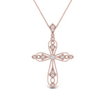 Load image into Gallery viewer, Antique Lab Diamond Cross Necklace 14K Gold
